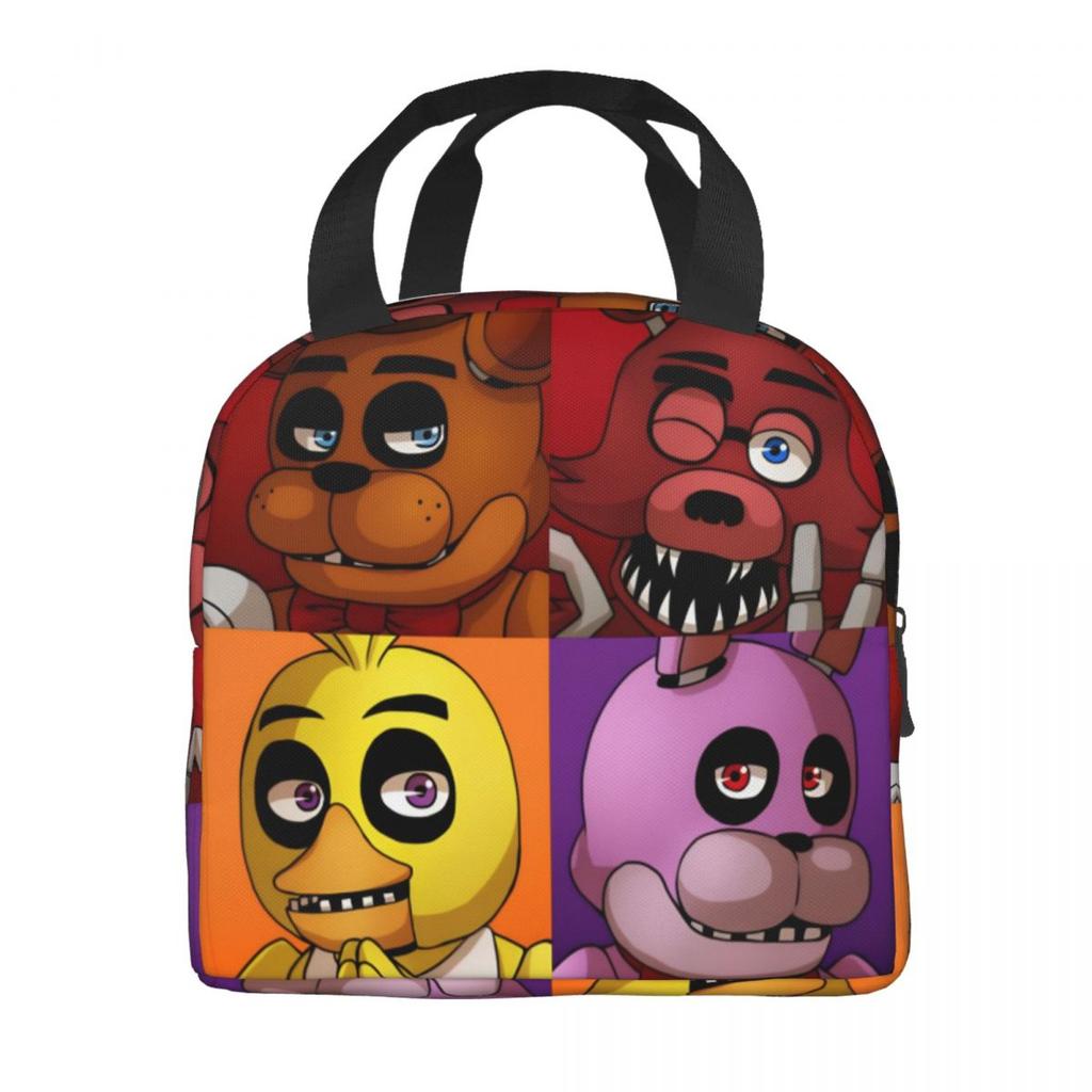 Изолированные сумки для ланча FNAF Мерч At Freddys Контейнер для ланча Повседневный Термосумка Ланч-бокс Для пикника
