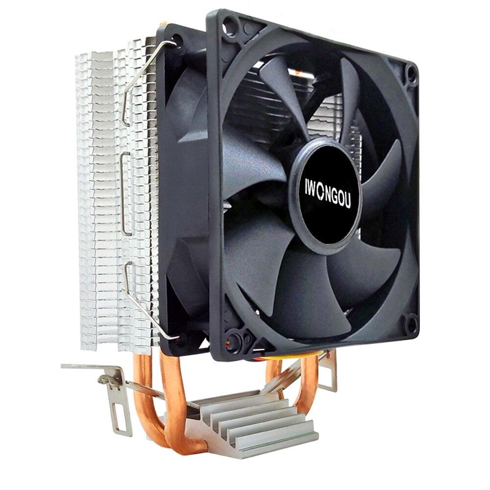 IWONGOU X99 Processor Cooler LGA2011 2 Heatpipes Radiator 90mm RGB Fan 3Pin Cooling CPU for Intel LGA 2011/1366/1700/AMD/1156