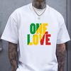 One Love Rasta Jamaican Reggae Style Men's T-Shirt Summer Daily Casual Men's Tee Outdoor Street Fashion Men's Short-sleeved Top