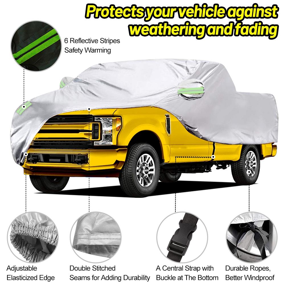 210T водонепроницаемый чехол для пикапа UTE для Ford Raptor F150 RANGER Toyota Tundra Dodge Ram всепогодная защита полный чехол для автомобиля