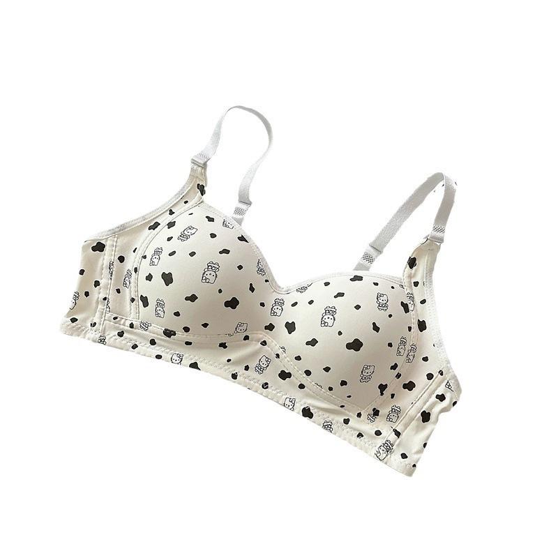 Cute cartoon printed underwear schoolgirl without steel ring comfortable breathable thin small breasts gather bra girl sweet