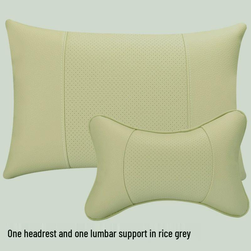 All-Season Genuine Leather Car Headrests & Lumbar Support Pillows