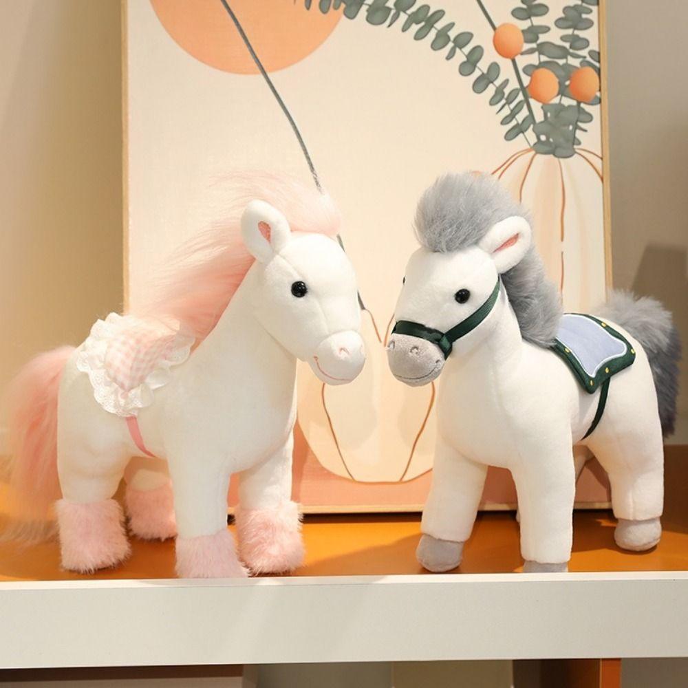 Soft Horse Plush Doll Toys Cute Zodiac Pony Figurine Unique Plush Racing Horse Horse Ornament