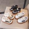 Kids Sneakers Spring Autumn Boys Preppy Casual Shoes Girls Sequin Velcro Skate Shoes Comfortable Non Slip