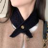 Windproof Cross Neck Warmer Solid Color Women Winter Neckerchief  Apparel Accessories