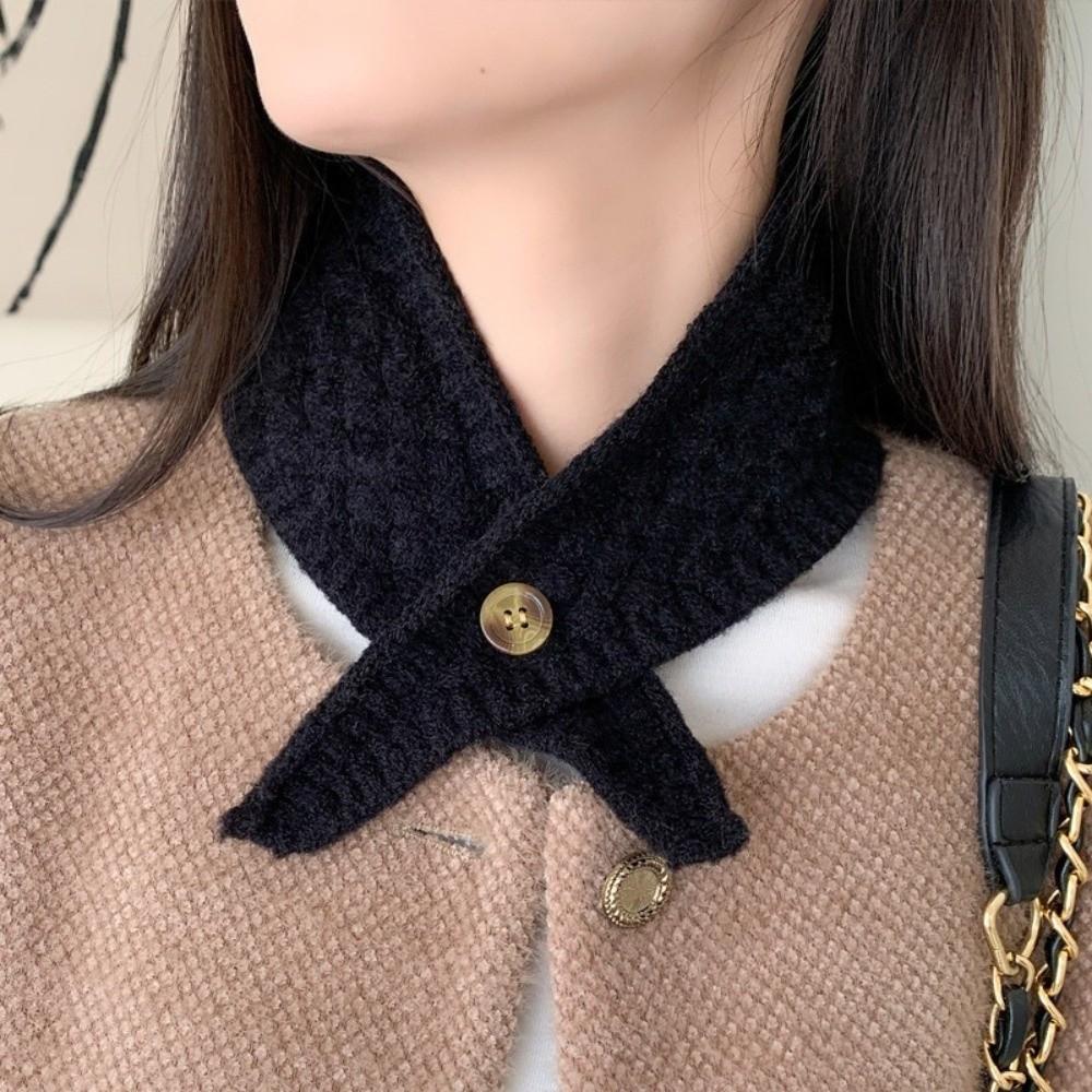 Windproof Cross Neck Warmer Solid Color Women Winter Neckerchief Apparel Accessories
