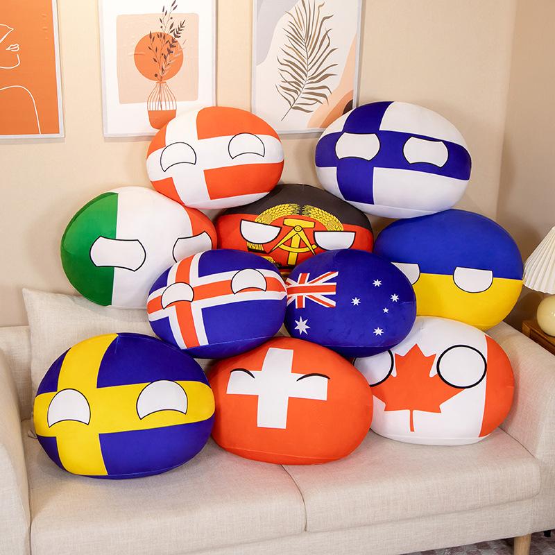 20-40 см Набитая подушка Polandball Countryball Япония Организация Объединенных Наций Украина Швейцария Германия Италия Плюшевая игрушка Каваи Детские подарки