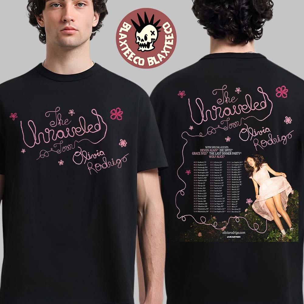 Оливия Родриго The Unraveled Tour 2026 Расписание Великобритания и Европа Унисекс Футболка