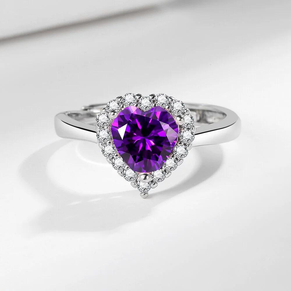 925 Sterling Silver Fashion Light Luxury Love Zircon Full Diamond Ring Birthday Party Anniversary Gift Ladies Jewelry