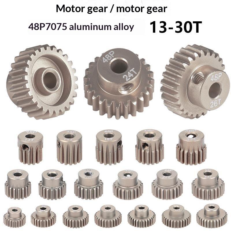 Aluminum Alloy 48P Motor Pinion Gear 3.175mm 13T-30T High Strength for 1/10 1/12 RC Car Model Upgrade Parts