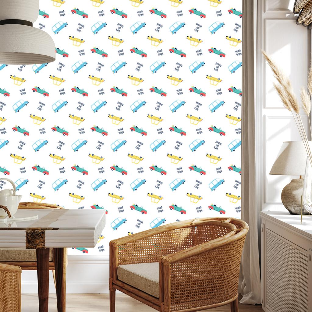 Colorful cars wallpaper for living room and bedroom 50x1000