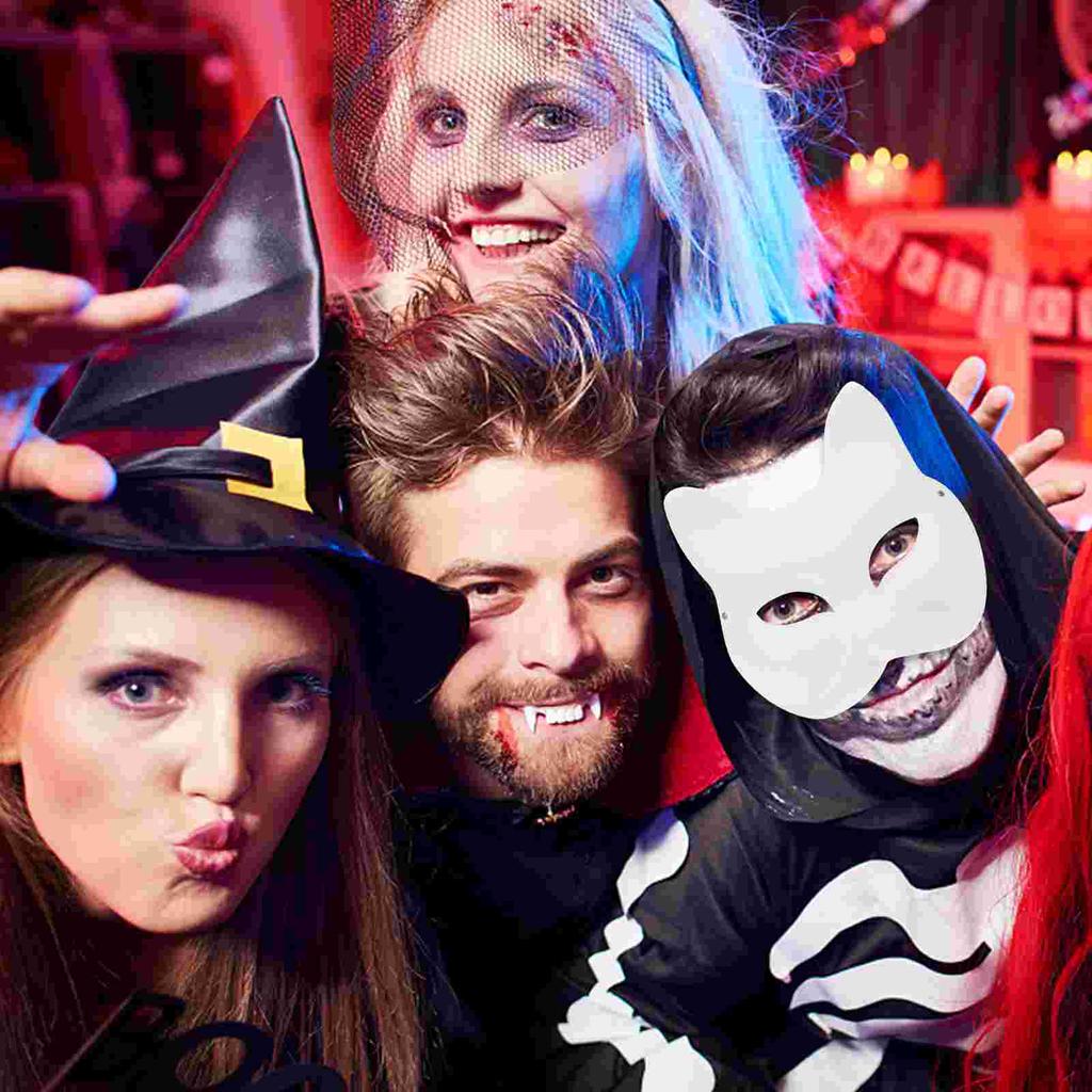 10 шт. одежда лиса целлюлоза маска человек DIY живопись бумага кошка маски для Хэллоуина косплей аксессуары