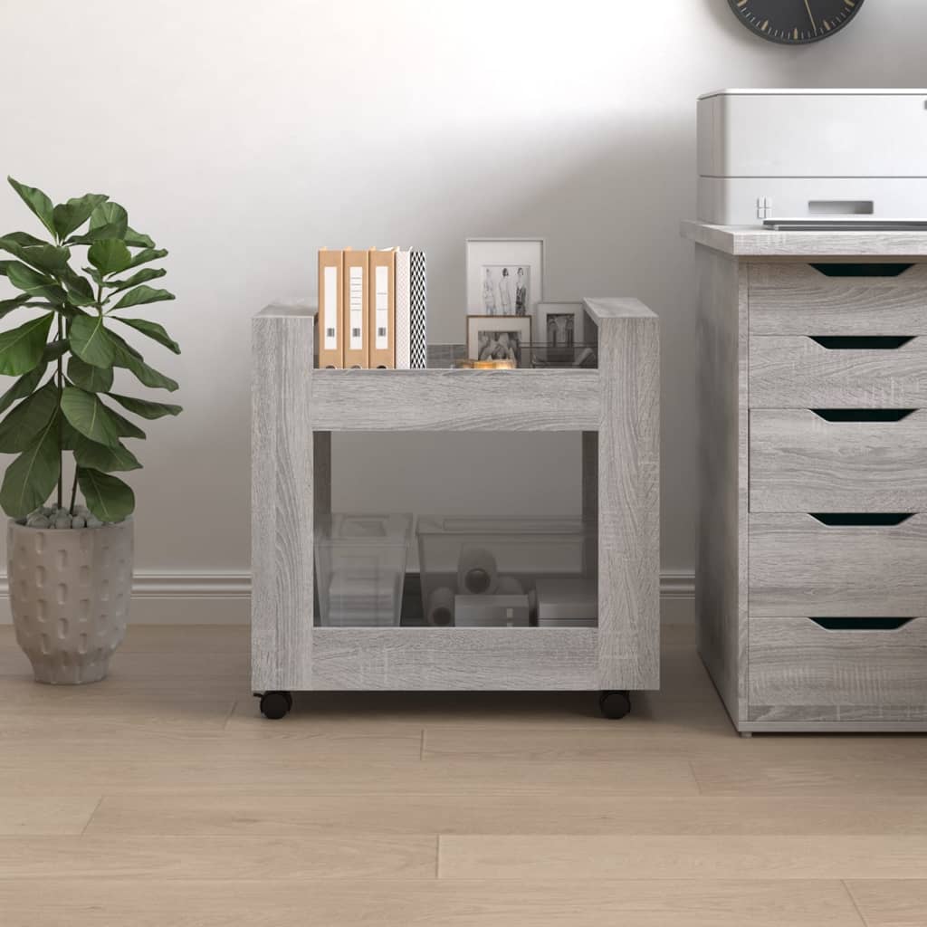 Office Trolley Gray Sonoma 60 x 45 x 60 cm Particleboard