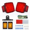 Nilight 2PCS Square LED Trailer Light Kit Low Profile Submersible IP68 Stop Turn Tail Side Marker License Lamps for 12V Utility Boat Camper RV Trucks