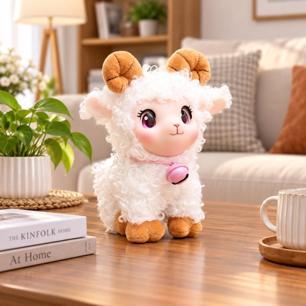 Soft Vinyl Sheep Plush Toys Cartoon Sheep Bag Pendant Frizzle Lamb Plush Keychain  Bag Decoration