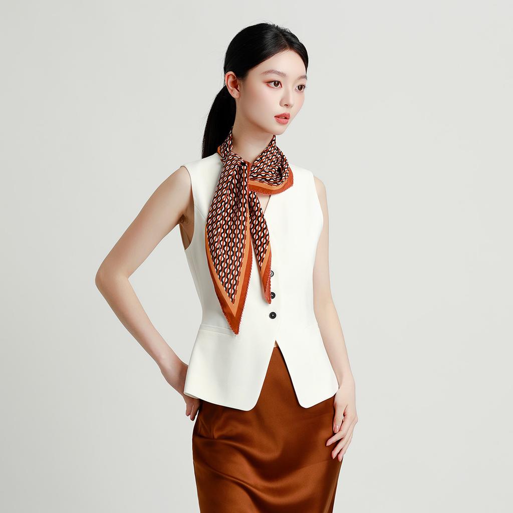 12mm 100% mulberry silk high-end fashion handmade crescent edge exquisite and versatile silk scarf for women