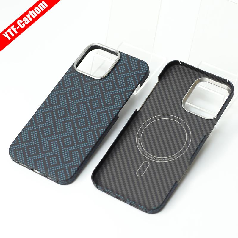 YTF-Carbon для iPhone16Promax чехол для мобильного телефона из углеродного волокна арамидного волокна магнитный 16Pro защитный чехол бизнес 16plus