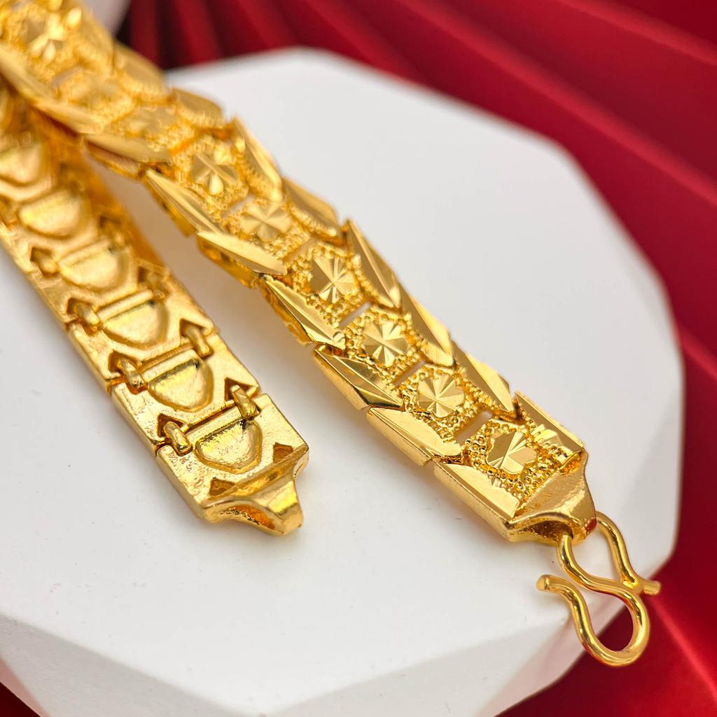 Роскошный 24K 9999 Чистое Золото Настоящее Золото Слива Цветок Женский Браслет Женская Мода Универсальный Браслет