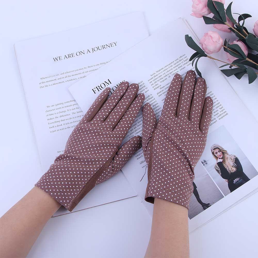 Women Dot Thin Sunscreen Sun Protection Gloves Short Gloves