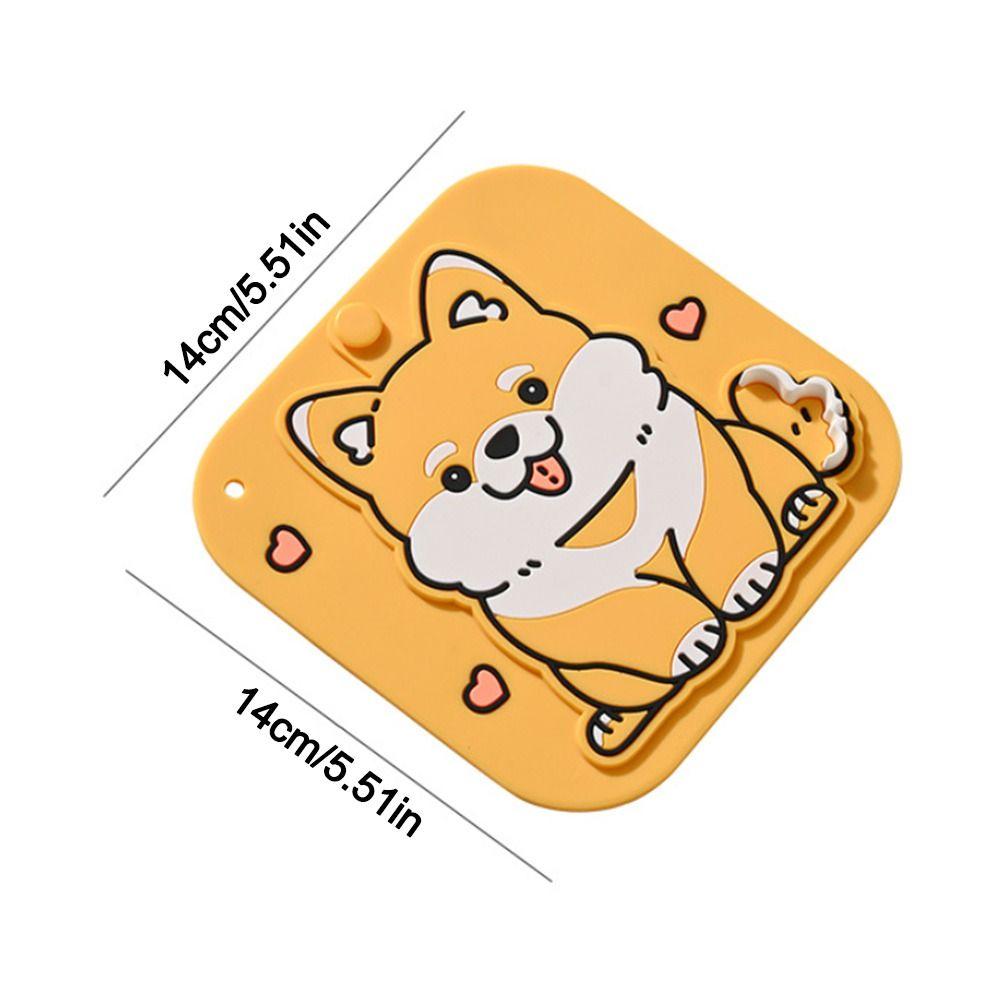 Cartoon Dog Floor Drain Mat Anti-odor Sewer Filter Pad for Bathroom Hair Collection
