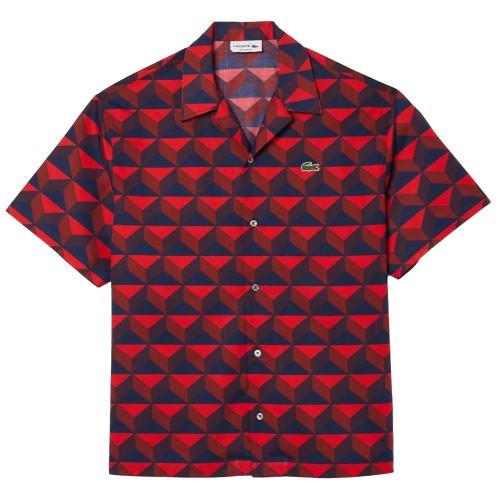 Lacoste Мужская рубашка свободного кроя с принтом