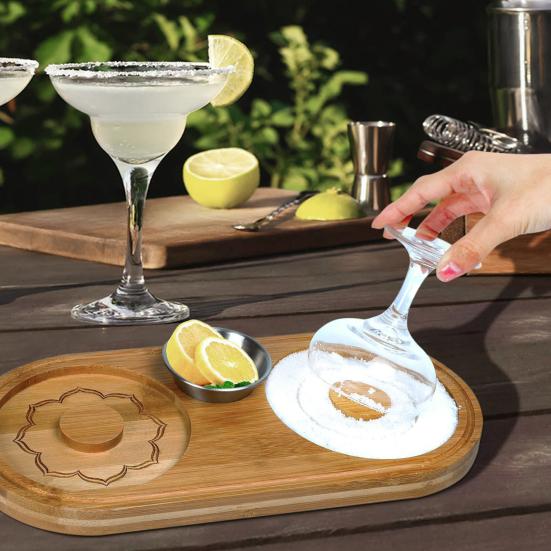 Солонка для коктейлей 2-в-1 Деревянный сахарный ободок для коктейлей с разделочной доской