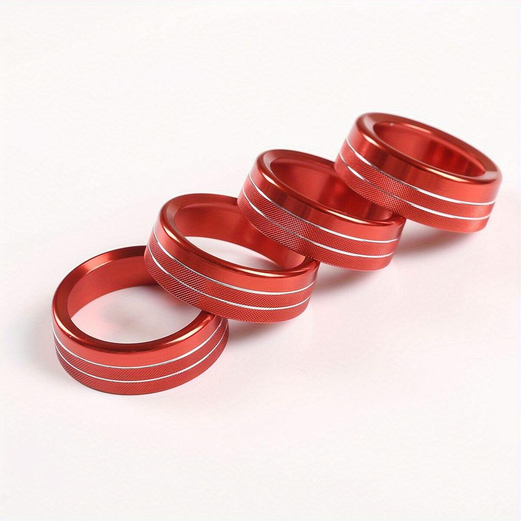 4 шт. Внутренняя крышка ручки-кнопки, совместимая с Toyota для Tacoma 2023-2016, 4WD, температура, кондиционер, AC, аудио CD, ручка, кольцо из алюминиевого сплава