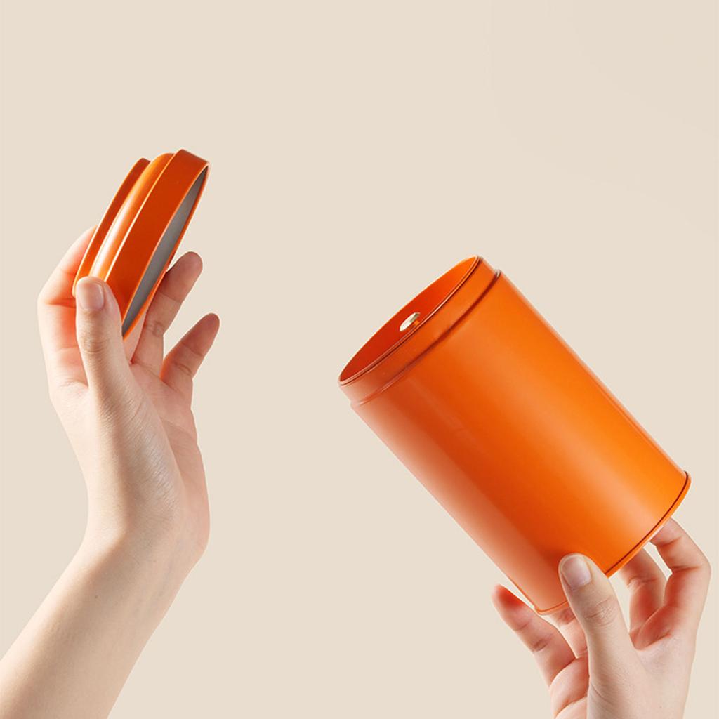 Metal Tea Canisters Round Shape Metal Tins with Lids Empty Tins Box Containers Decorative Short Tinplate Bottle Tins