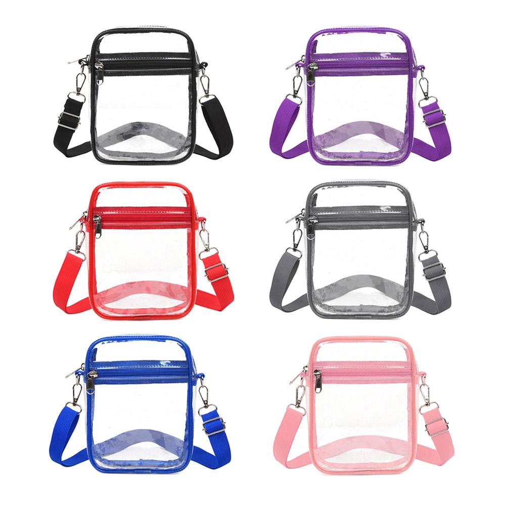 Прозрачная сумка через плечо из ПВХ, мини-кошелек для концерта, кроссбоди с сумочкой, повседневная сумка с передним карманом M1A8