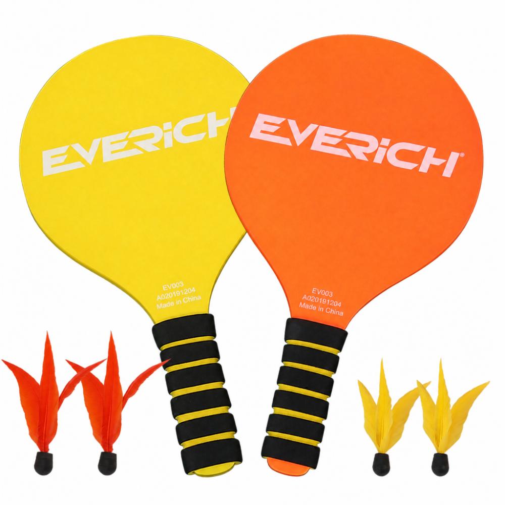 Wrapped Grip Beach Paddle Set Lightweight Beach Racket Set Shuttlecock Paddle  Backyard Play