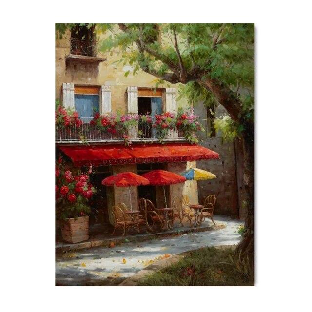 A2 A3 A4 Классическая Европа Уличное Кафе Холст Картины Венецианский Пейзаж Картинки Настенное Искусство Домашний Декор Плакат и Принты Без Рамки