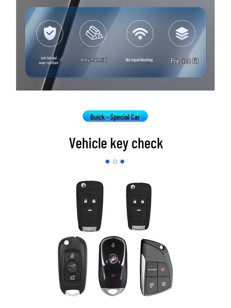 Buick Key Cover: LaCrosse, GL8, Regal GS, Envision, Enclave Full Wrap Protection