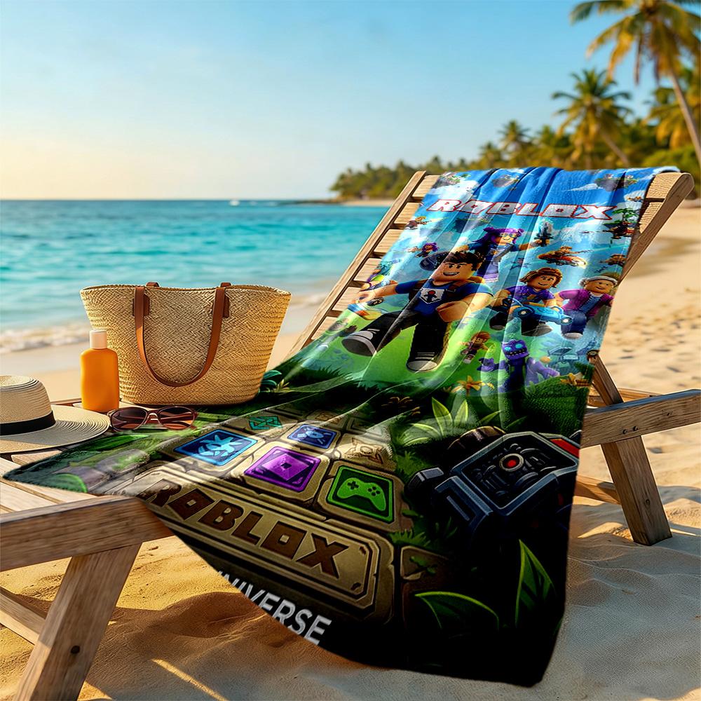 Roblox Beach Towel High Absorbency & Quick-Dry Comfortable Lightweight Perfect for Traveling Yoga Camping and Swimming