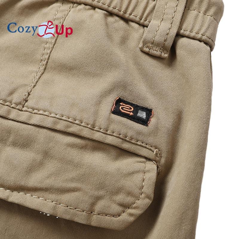 Мужские однотонные брюки-карго Cosy Up — прямого кроя с дополнительным отделением для хранения и завязкой на шнурке