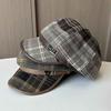 Темпераментный британский стиль клетчатая шерстяная восьмиугольная шляпа женская осенне-зимняя модная универсальная беретка ретро шляпа художника шляпа газетчика