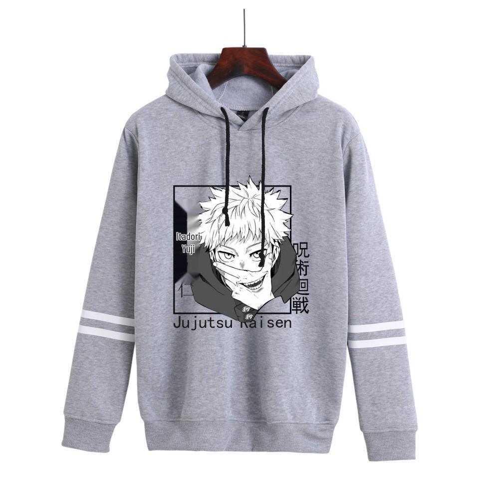 Свободный унисекс худи с двойной полосой Jujutsu Kaisen 2021