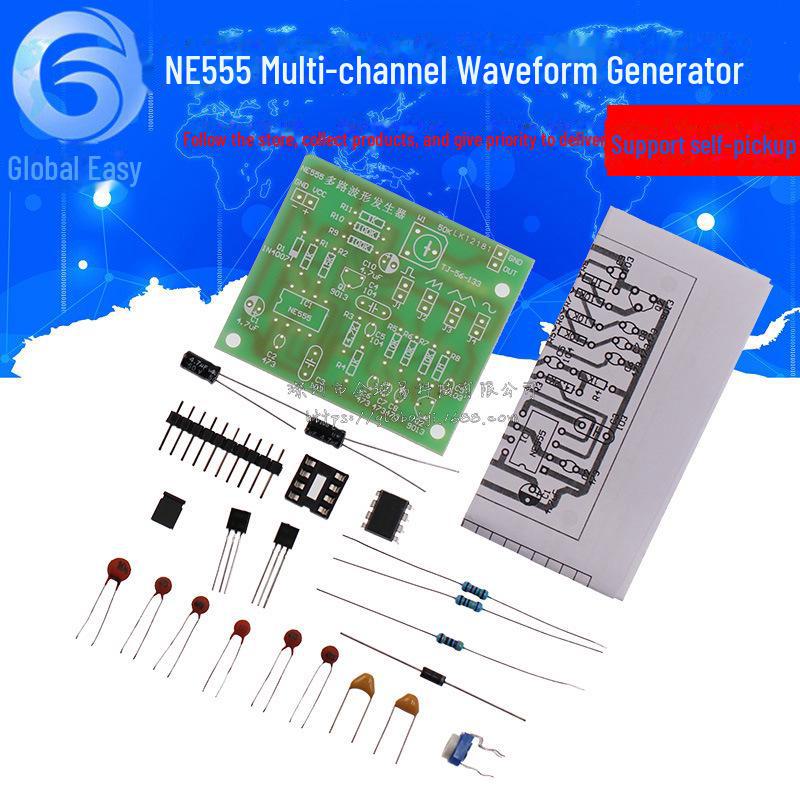 NE555 Multi-Channel Waveform Generator Kit - Square, Sawtooth, Triangle, Sine Waves