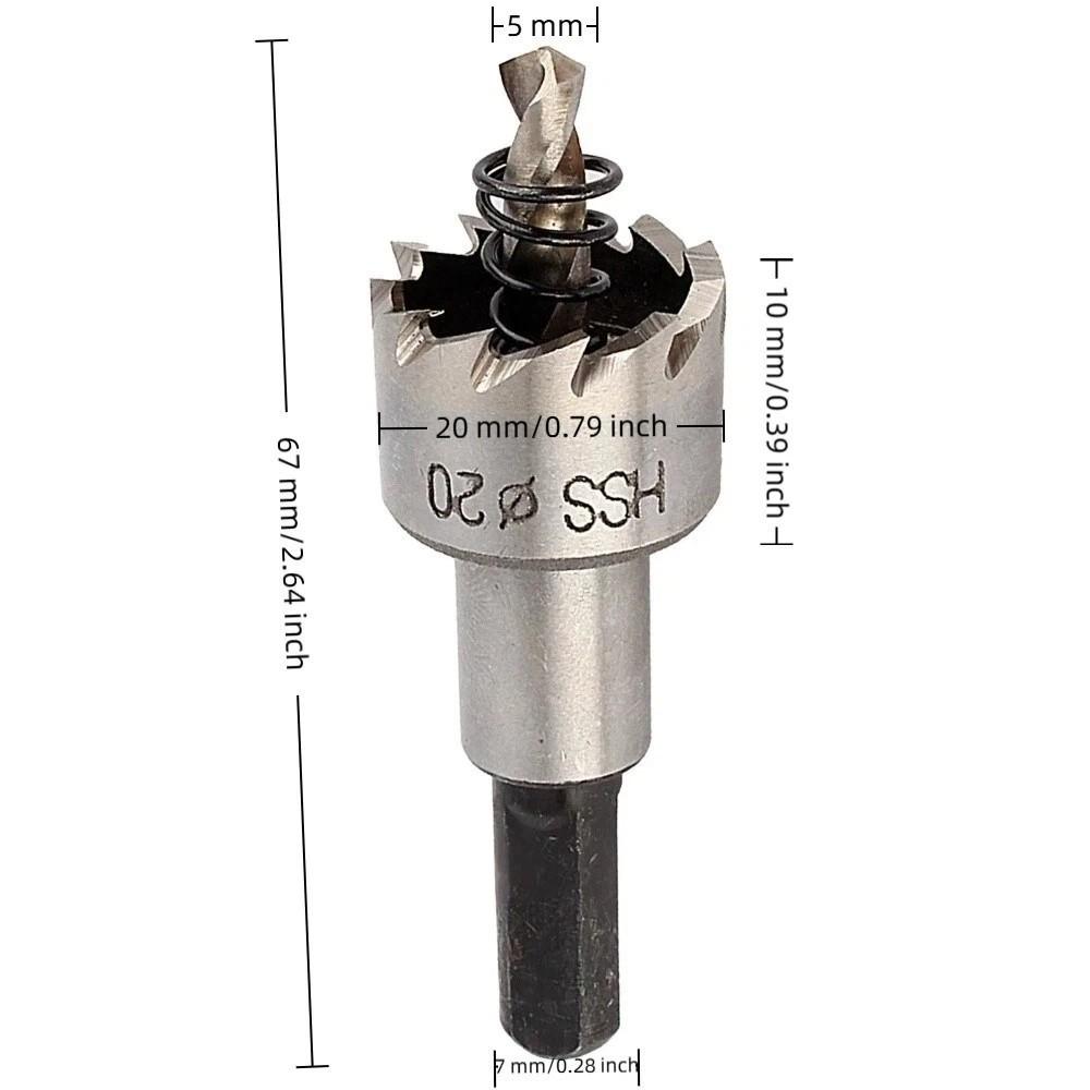 20mm Diameter Drill Bit Hole Saw Triangular Shank Metal Drill Bit For Wood Drilling