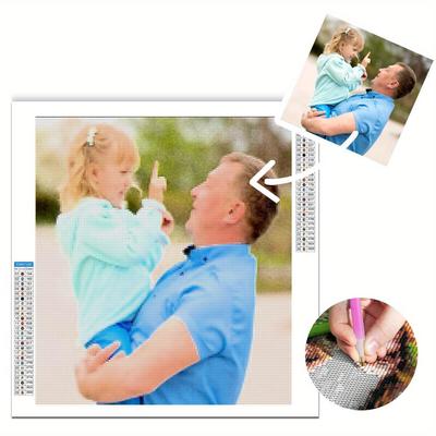 Персонализированная алмазная мозаика по фото для взрослых. Кастомная 5D алмазная живопись. DIY подарки для семьи. Домашний настенный декор.