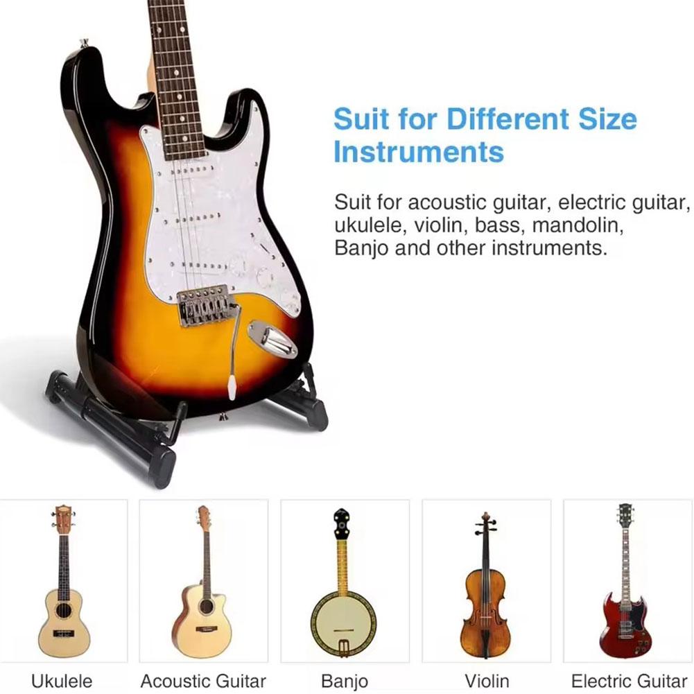 Guitar Stand Foldable and Adjustable Instrument Display Ukulele Pipa Bass Folk Classical Electric Wood Guitar Stand Accessories