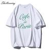 Shellsuning забавные футболки с буквенным принтом женские летние свободные хлопковые футболки с круглым вырезом женские винтажные уличные топы для пар