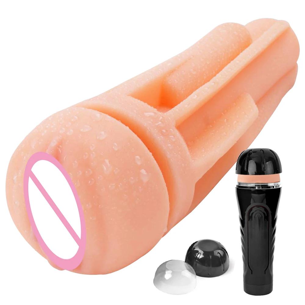 8.6inch Extra Long Soft Realistic Vagina Masturbation Cup for Men Safe Fidget Toys Orgasm Male Masturbator Sex Toy Adult Goods