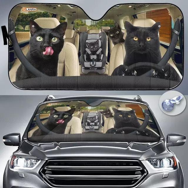 Car Sun Visor Funny Selfie Cat Car Windshield Sun Visor Uv Protection To Print