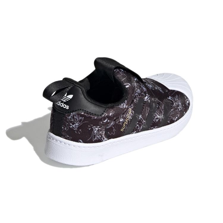adidas Оригиналы SUPERSTAR 360 C Устойчивые к истиранию Низкие кеды для скейтбординга Черно-белые Дети Возраст 3-7 лет FW8040