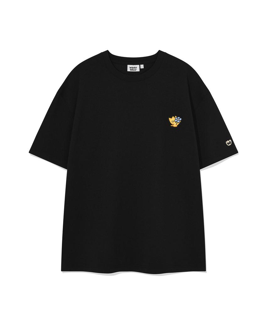 WACKY WILLY Kiki Double Wappen Short Sleeve T-Shirt Black