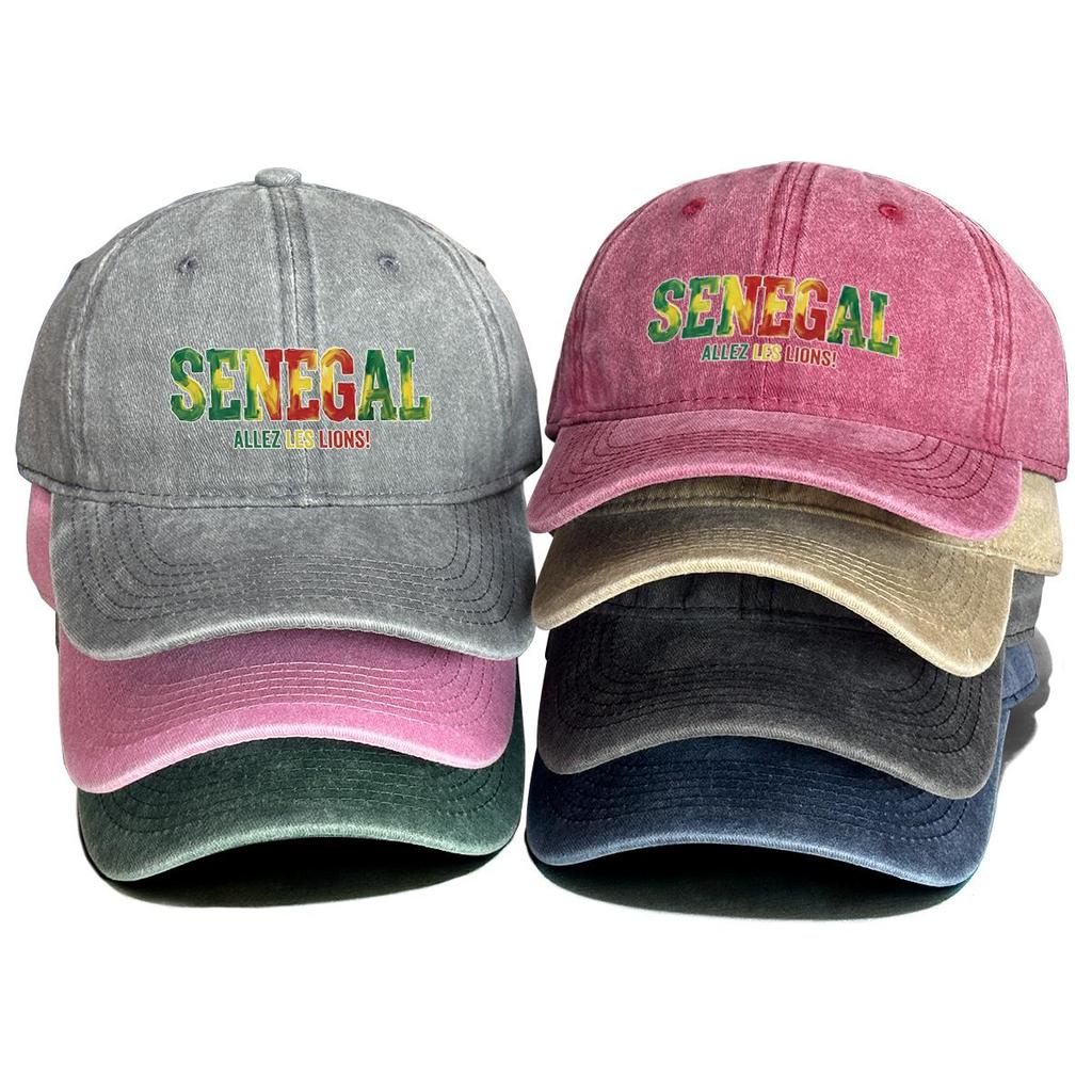 Бейсболка Snapback с принтом флага "SENEGAL" "ALLEZ LES LIONS", Регулируемая бейсболка, Винтажная, Повседневная, Для отдыха, Простая, Женская кепка