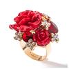 Retro Original Exaggerated National Wind Butterfly Rose Ring Crystal Bohemian Alloy Jewelry Women Gift