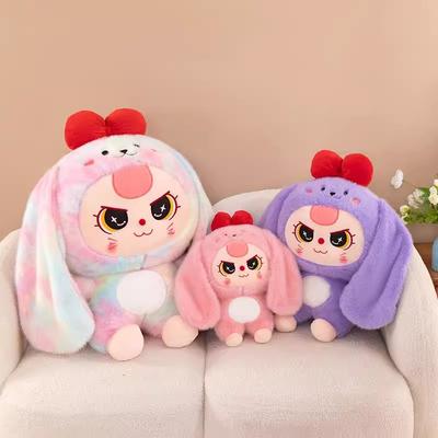 Плюшевая игрушка Зайчик Кос, мягкая игрушка, кавайная подушка, милая кукла, украшение комнаты, подарок для девочки