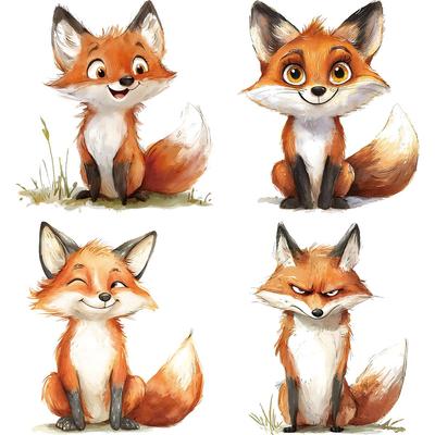 Angry Smile Foxes Термопереводные наклейки Анималистичный принт Нашивки Толстовки Аппликация Футболка Сделай Сам Наклейки для Одежды Ptches