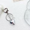 Elegant Alloy Love Heart Bowknot Charm Women's Accessory Bag Pendant Handbag Decorative Ornament Keyring for Ladies